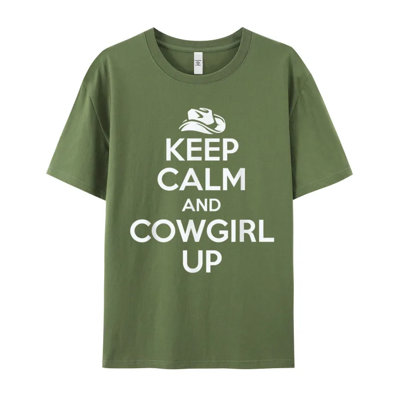Graphic Keep Calm And Cowgirl Up Group Tshirts Crewneck Pure Cotton Man Tees Short Sleeve Lovers Day Group Tee Shirts image 6