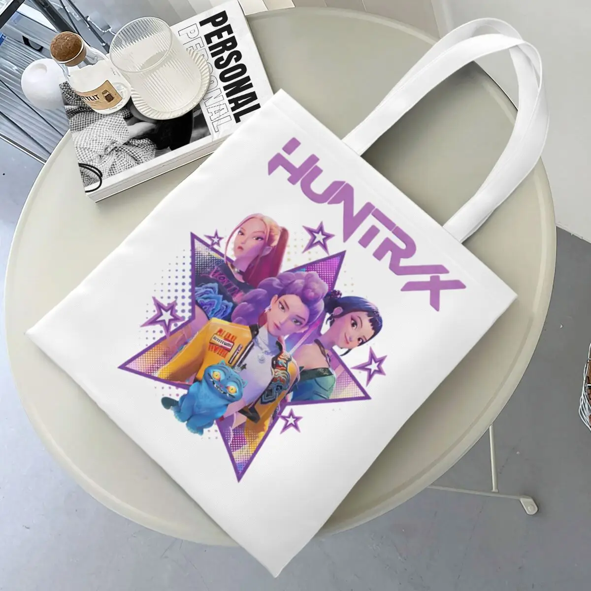 

Kpop Demon Hunters Canvas Tote Handbag Grocery Bags Shopping Bags for Unisex