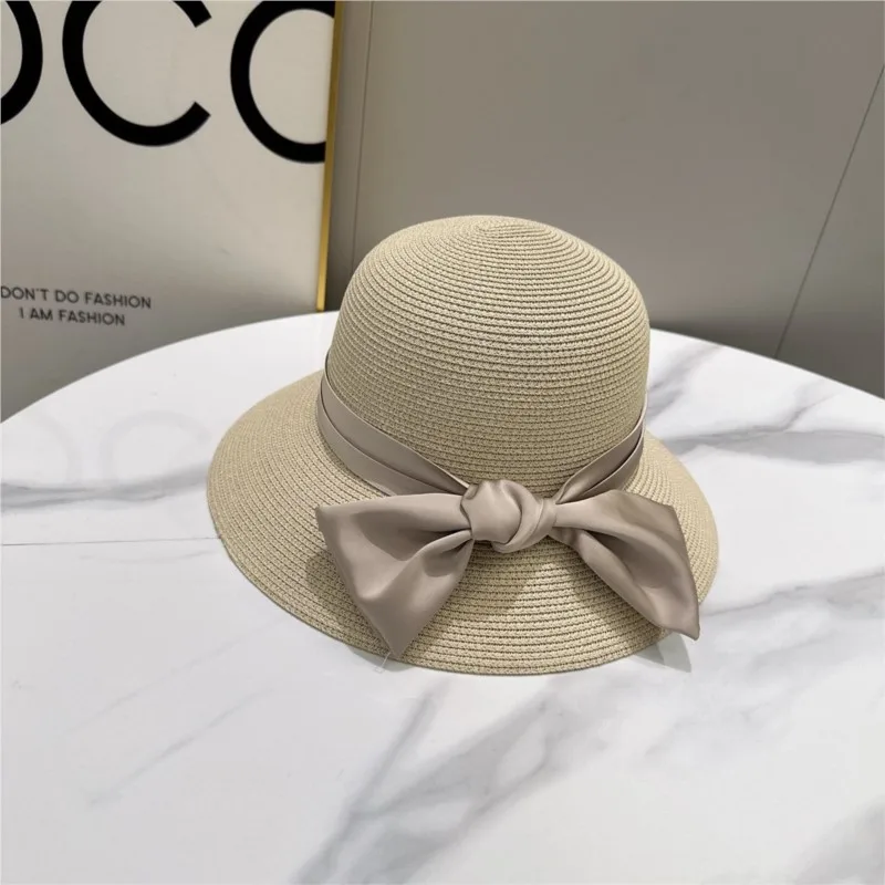 

Hepburn style elegant fisherman hat women's summer satin basin sunshade