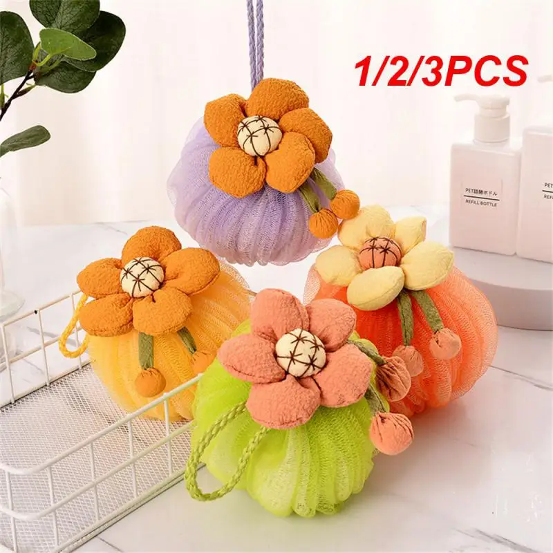 1/2/3PCS Explosion Dried Flower Bath Ball Bath Bubble Balls Cleaning Bath Sponge Wisp For Body Ice Bath Bath Salt Ball