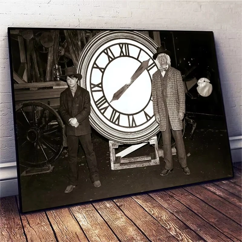 الفيلم الكلاسيكي العودة إلى المستقبل الرجعية الملصقات قماش طباعة اللوحة خمر جدار صورة فنية لغرفة المعيشة ديكور المنزل #1