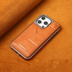 Luxury Folding Kickstand Cards Solt Wallet Leather Phone Case For iPhone 15 16 Pro Max 14 Plus 13 12 Bag Plating Cover Bracket