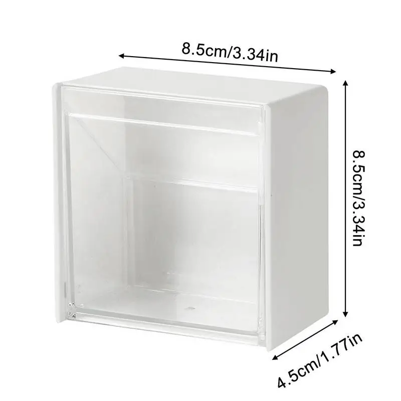 An der Wand montierte Aufbewahrungsboxen, staubdicht, Badezimmer-Organizer für Wattestäbchen, Make-up-Kleber, kleine Schmuckhalter-Box