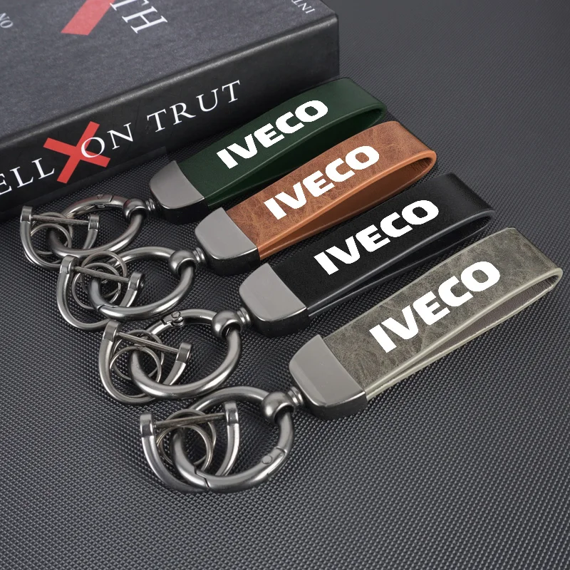 الجلود الرجال النساء شعار سيارة المفاتيح كيرينغ قلادة حامل هدية ل IVECO راية 3ft X5 قدم 3ft X5ft اليومية IV اكسسوارات السيارات