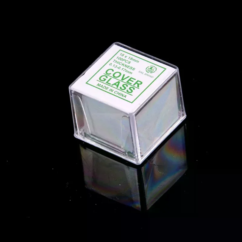 

100 шт. стеклянных микропроявных стеклянок 18x18 мм - Проявочные стеклянки для микроскопа