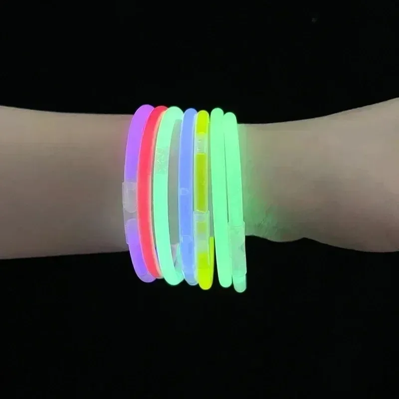 100 قطعة توهج عصا عيد الميلاد هالوين السنة الجديدة لعب الأطفال توهج الرقص مهرجان حفلة توهج الأساور توهج سوار الحفل #5