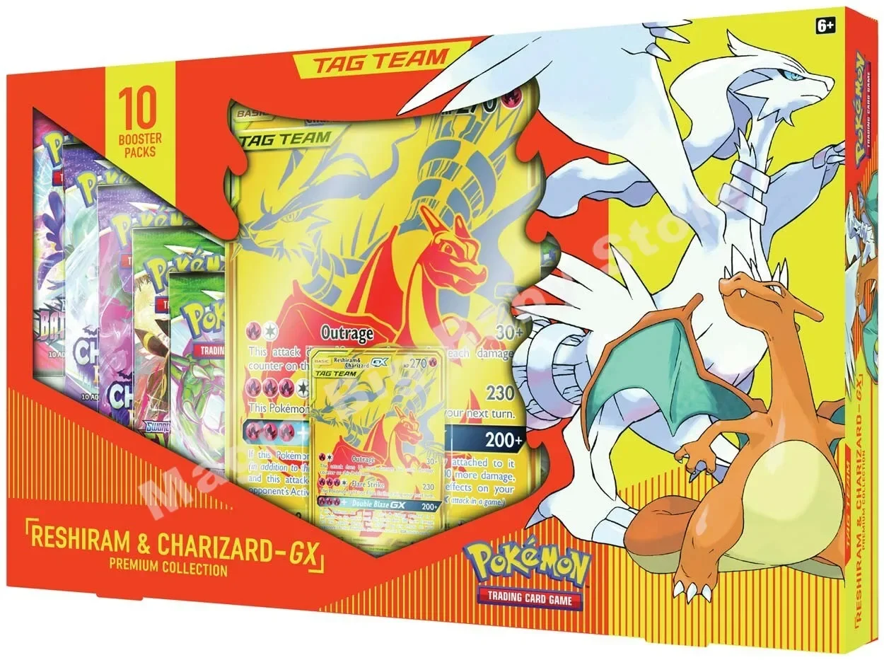 Genuine Original Pokemon PTCG Cards U.S. Edition English Card TAGTEAM Charizard Reshiram GX Gold Card Collect Box