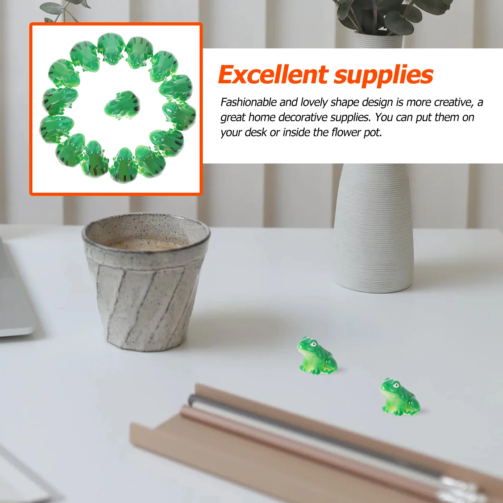 

Frog Ornament Resin Craft Mini Statue Decorations Garden Succulents Fence Pot Adorable Exquisite Bright Colors Safe