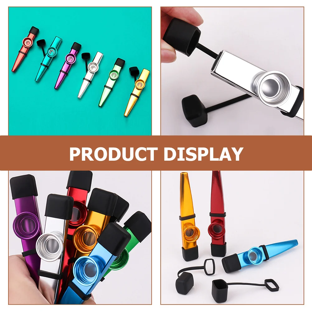 

6Pcs Kazoo Silicone Cover Comfortable Dirt Resistant Protective Case for Musical Instrument Easy Carry Storage Black