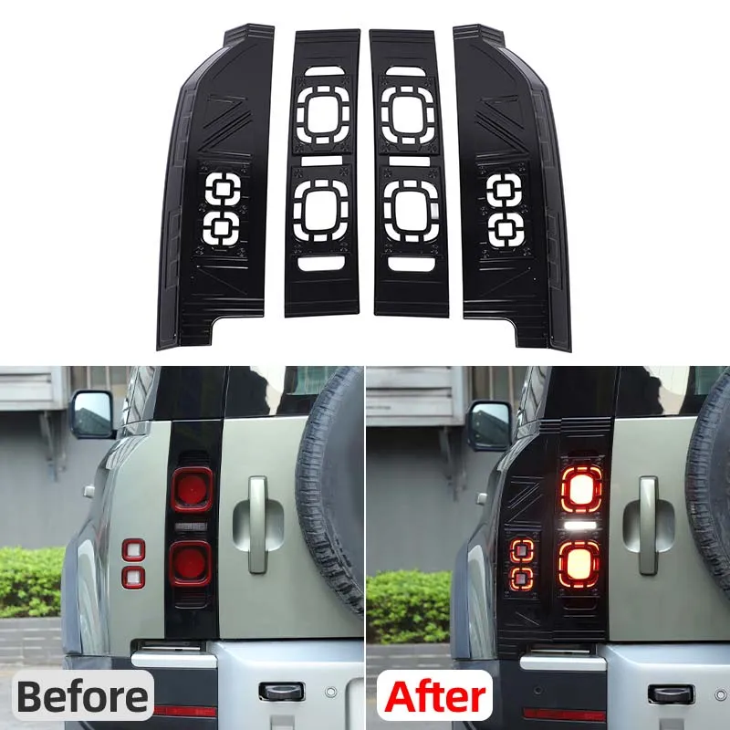 

For Land Rover Defender 90 110 2020-2025 Car Tail Light Cover Brake Light Wide Indicator Cover Rear Lamp Hoods Guards Trim