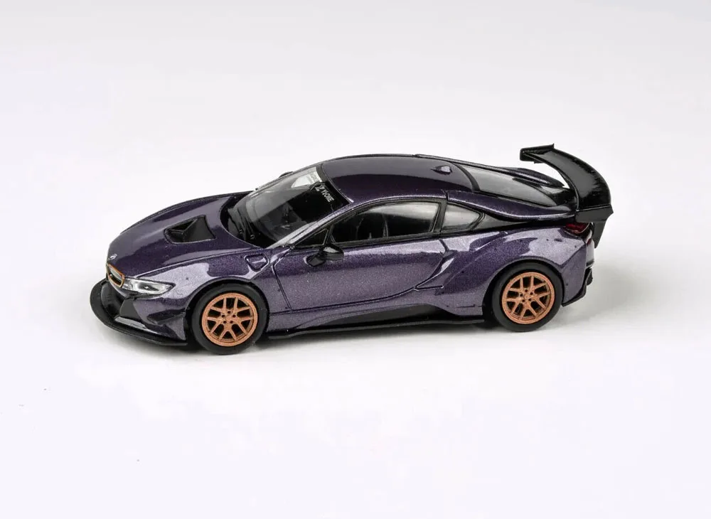 NEW 1/64 Scale Liberty Walk LBWK i8 Gold Wheels By Para64 Diecast Alloy Toy Simulation Model Cars For Collection gift