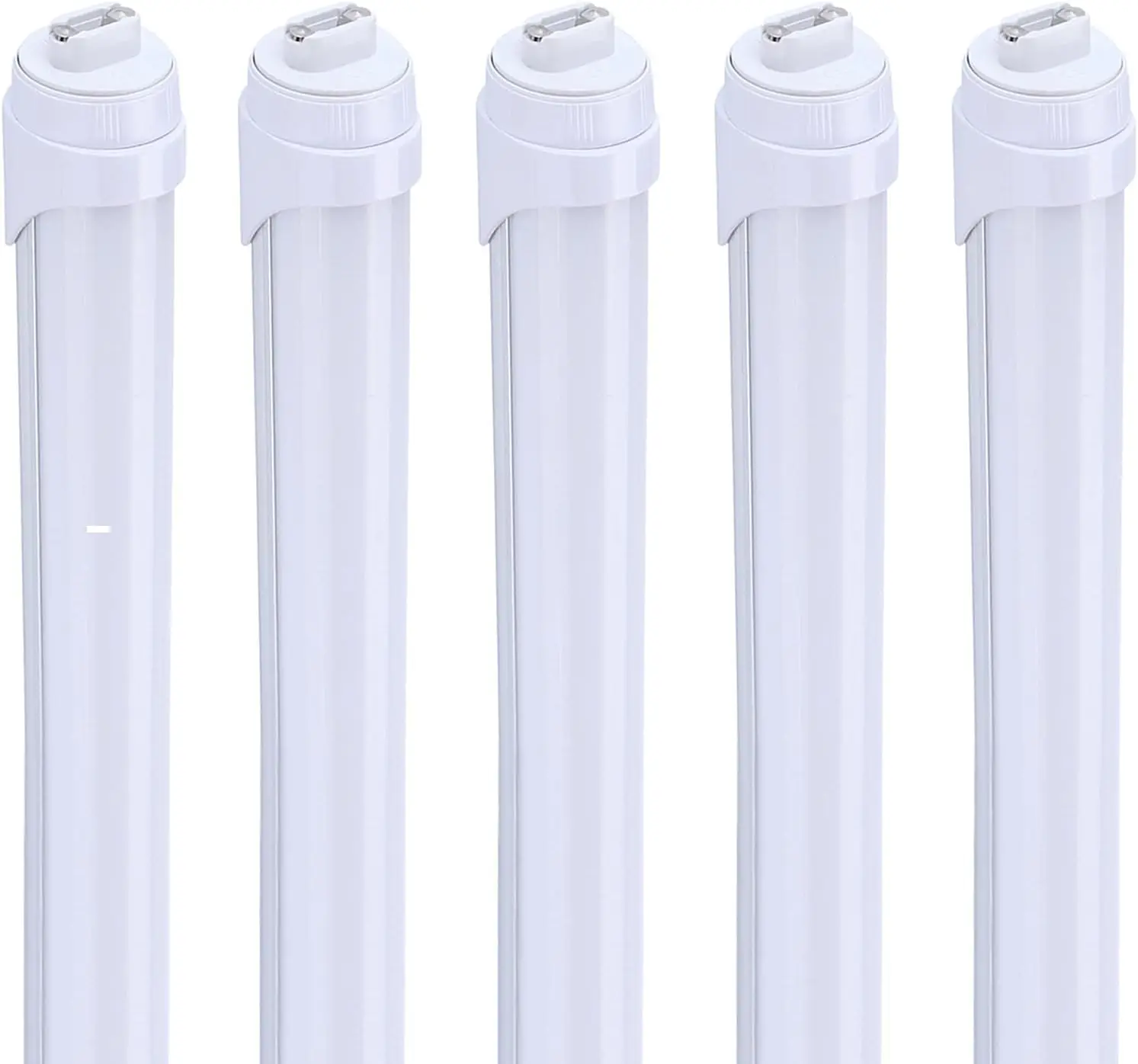 8 Foot 2 Pins LED Tube, T8 T10 T12 Frosted Lens Bulbs Light, 45W 5400LM 6000K, R17D HO Rotatable, Dual-Ended Power Shop Light, B