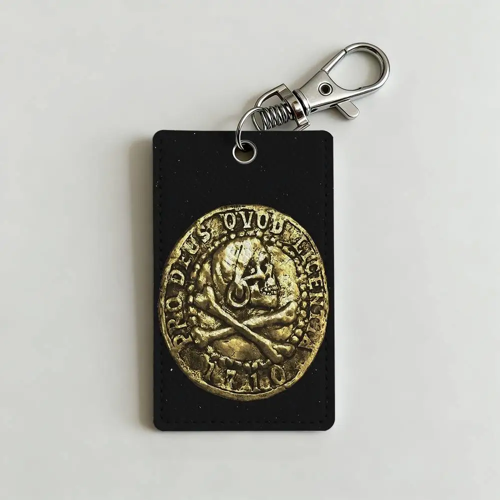 Sic Parvis M-Magna Uncharted Card Case Leather Card Holder Keychain Key Ring Door Access Tags ID Card