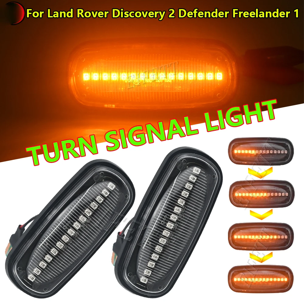 LED Dynamic Side Marker Light Indicator Blinker Turn Signal Repeater Lamps For Land Rover Discovery 2 Defender Td5 Freelander 1