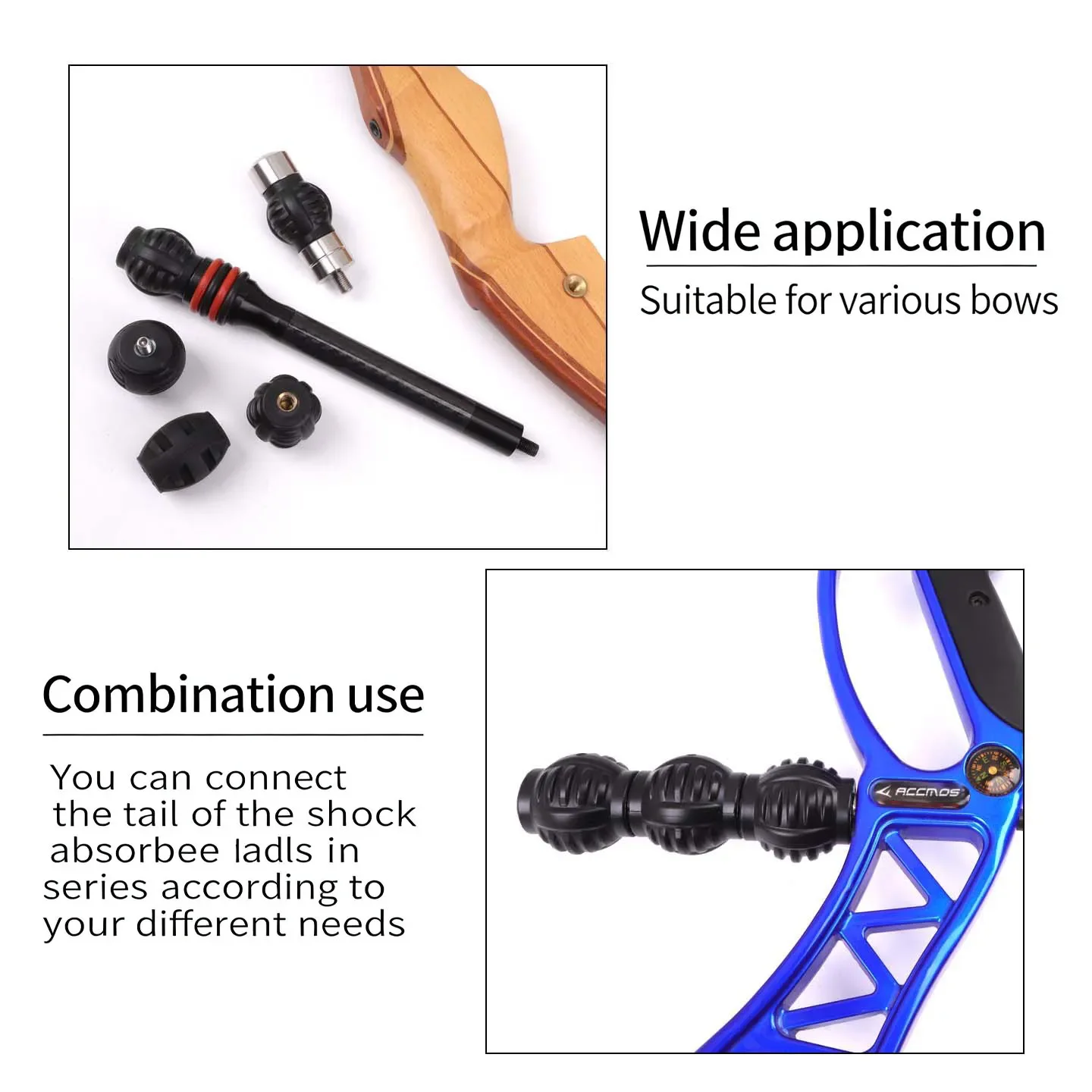 1/3pcs Compound Bow Archery Shock Absorber Ball balance bar Stabilizer Ball Bow Damper Shooting Hunting Outdoor Accessories