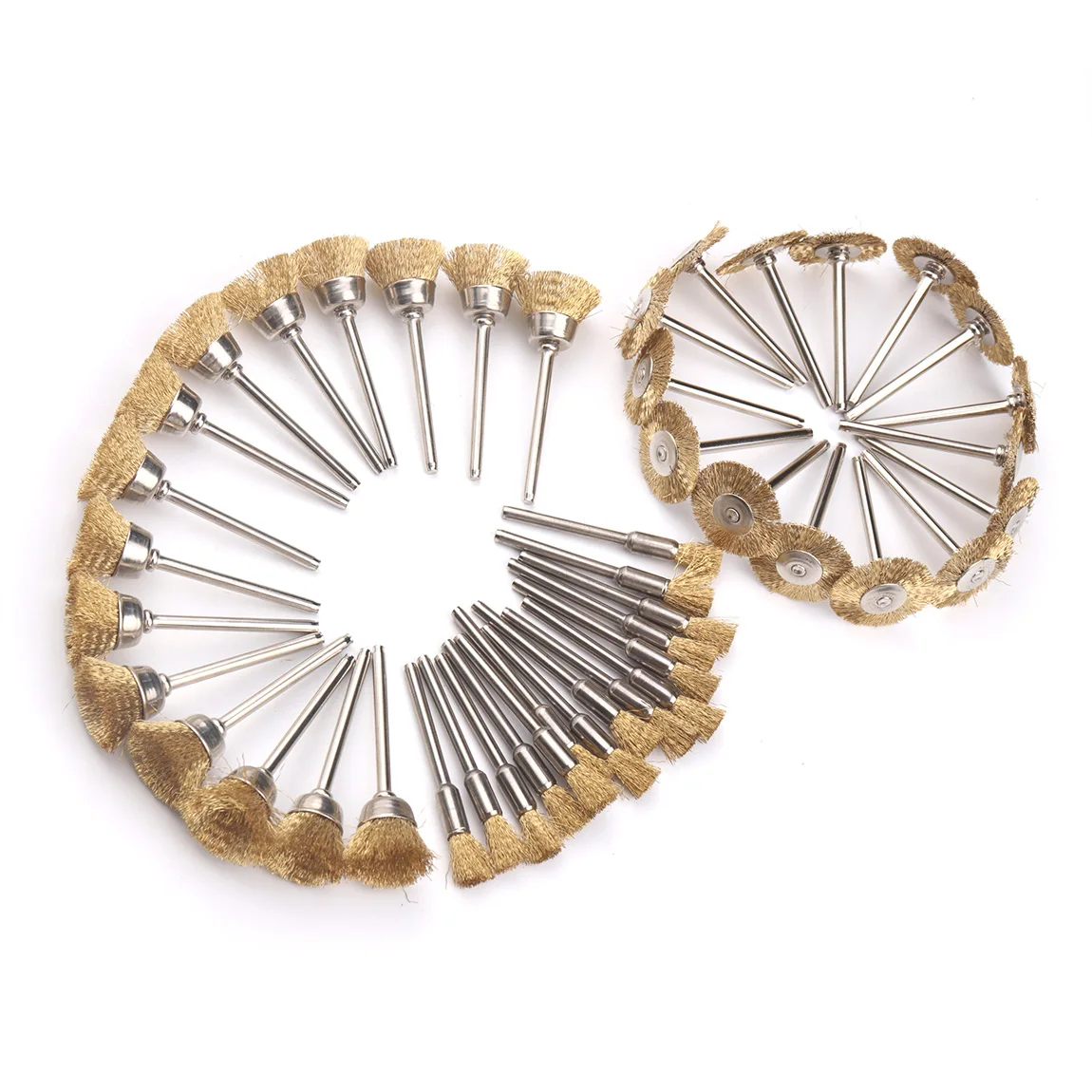 36/45PCS Brass Wire Brush Wheel Polishing Grinder Accessories Rotary Electric Tool Kit For Engraver Steel Polishing Grinding