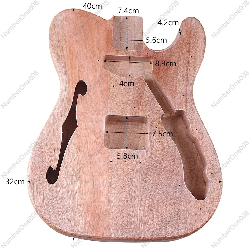 F-hole Electric Guitar Body Matte Augur Xylophone Body Guitar Modified DIY Accessories Professional Barrel