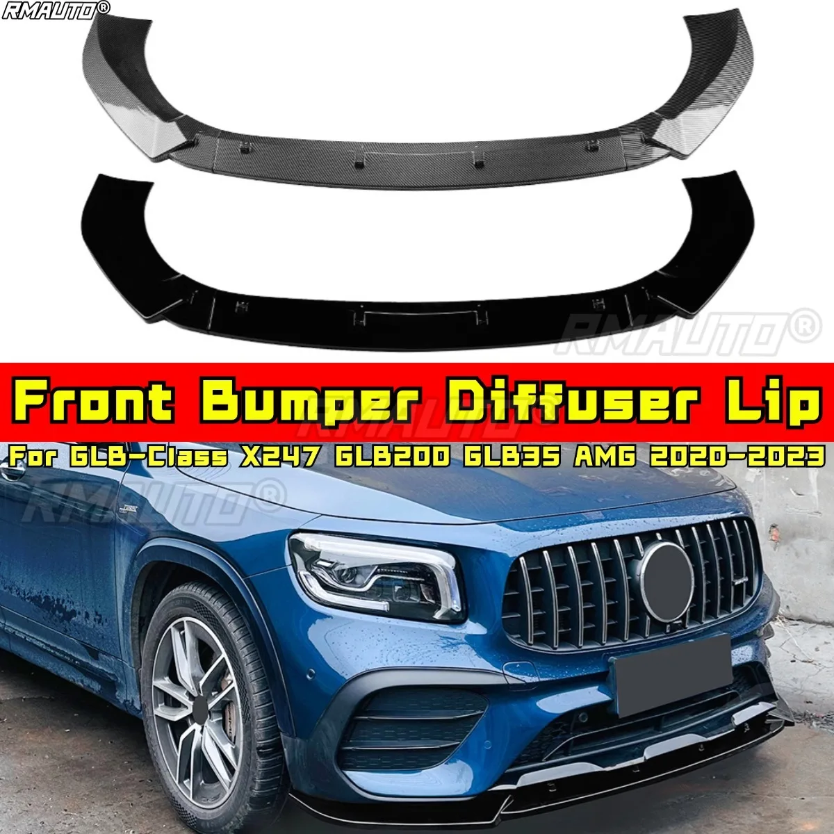For Mercedes Benz GLB-Class X247 GLB200 GLB35 AMG 2020-2023 Body Kit Front Splitter Front Bumper Lip Guard Car Accessories