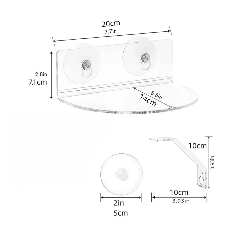 Suction Cup Rack Acrylic Plant Shelf For Balcony For Windowsill Acrylic Decorative Shelf Multi-purpose Display