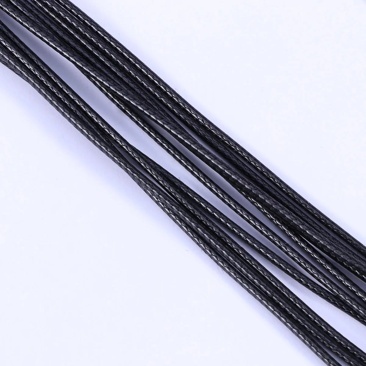 

10pcs Fashion Black Wax Line Necklace Pendant Charm Cord beads DIY String Strap Rope Lobster Clasp Jewelry Chain(Black)