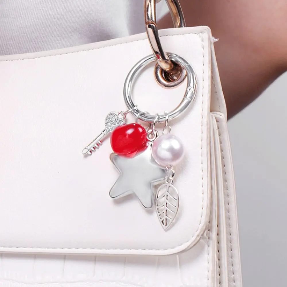 Hanging Decoration Y2k Star Heart Keychain Stylish Portable Romance Star Heart Keyring Cool Colorful Jewelry