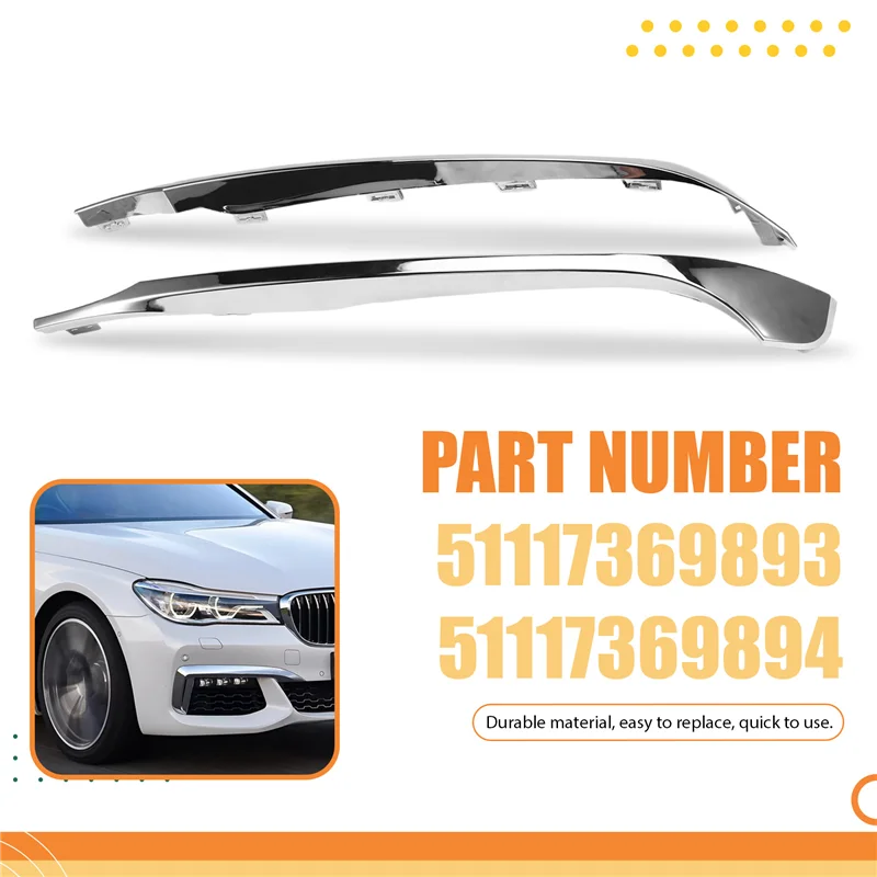

A99F-High Configuration 2016-2018 For BMW 7 Series G12 G11 Front Bumper Grille Molding Trim 51117369893 51117369894