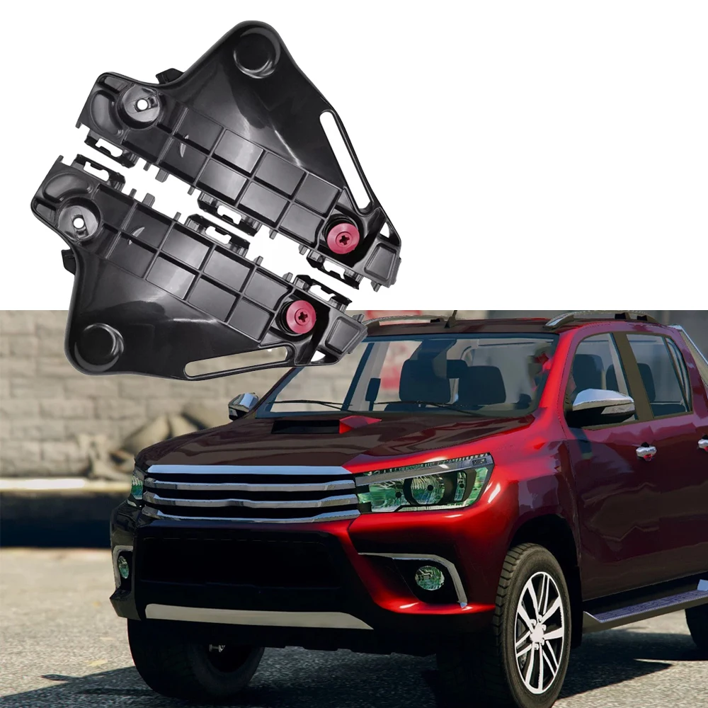 

For Toyota Hilux Revo Low 2WD 2015 2016 2017 Pair RH+LH Car Front Bumper Support Bracket Black 52115-0K110 52116-0K110,