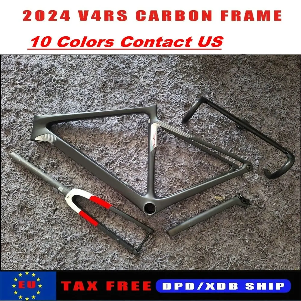 

2024 Disc V4Rs Carbon Road Frame Framekit Bike Frameset New Paint With Handlebar 20 Colors DPD