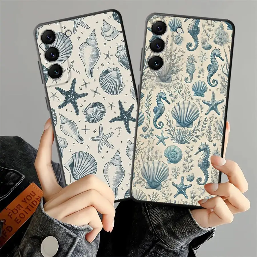 Чехол для Samsung Galaxy A04 A05 A06 A01 A02 Note 20 Ultra 9 10 A03 A30 A40 A10 A20 A50 A70 Мягкая задняя крышка для телефона Морской организм