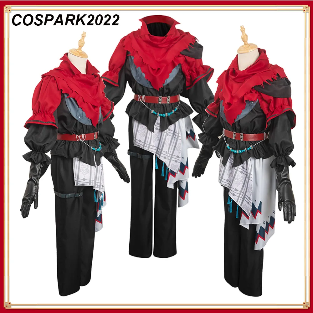 Adult Men FF16 Joshua Cosplay Fantasia Red Black Suit Halloween Carnival Anime Game Final Cos Fantasy XVI Costume Cloth