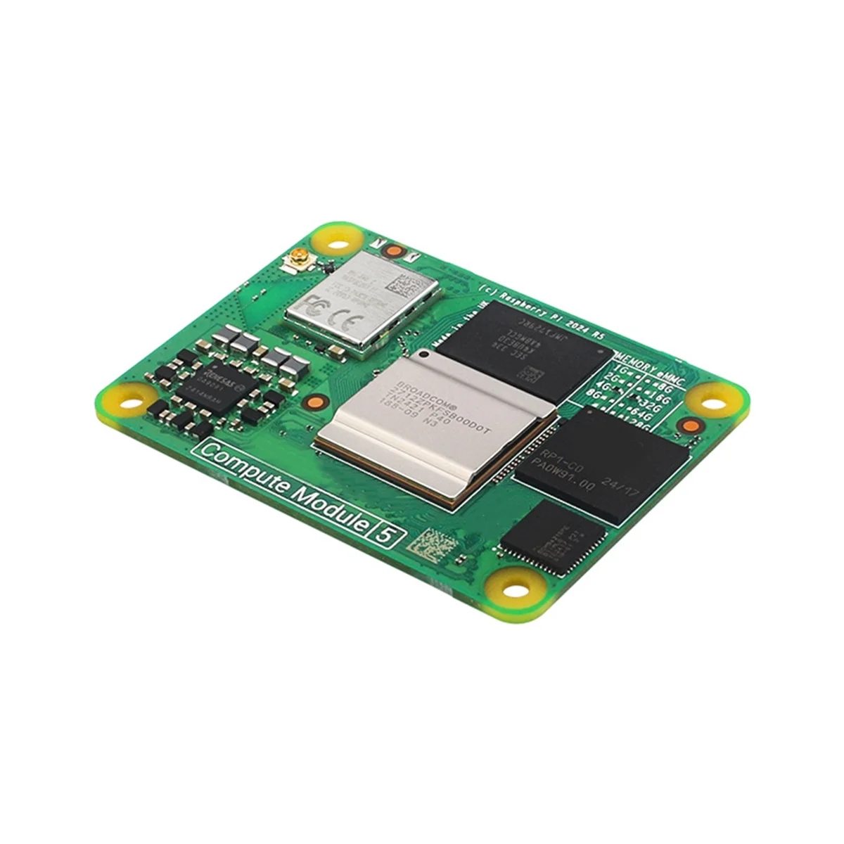 جديد لوحدة حساب Raspberry Pi 5 CM5-Quad Core Cortex-A76 @ 2 جيجا هرتز ، وحدة حساب BCM2712 5 لوحة أساسية سم 5002016 -EMMC 16 جيجابايت