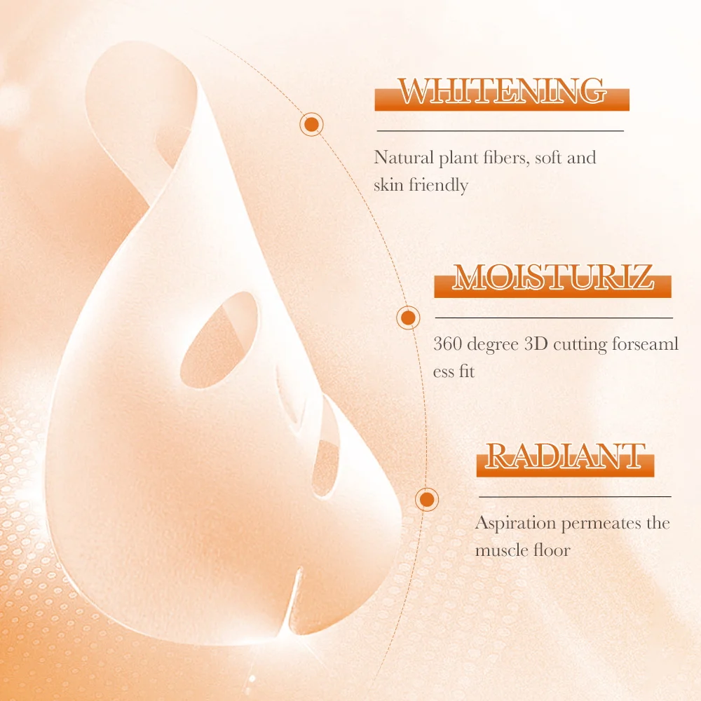 BIOAQUA Vitamin C Whitening Facial Masks Moisturizing Anti-Aging Anti Wrinkles Hydrating Face Mask Facial Skin Care Products view 4