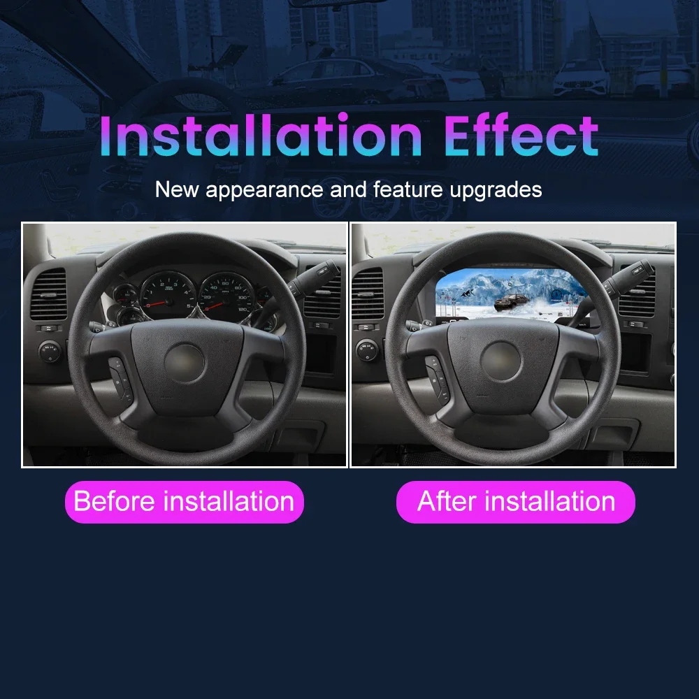 For Chevrolet Silverado GMC Sierra 2007-2013 LCD Car Digital Dashboard Cluster Virtual Instrument Panel Speedometer Upgrade 15
