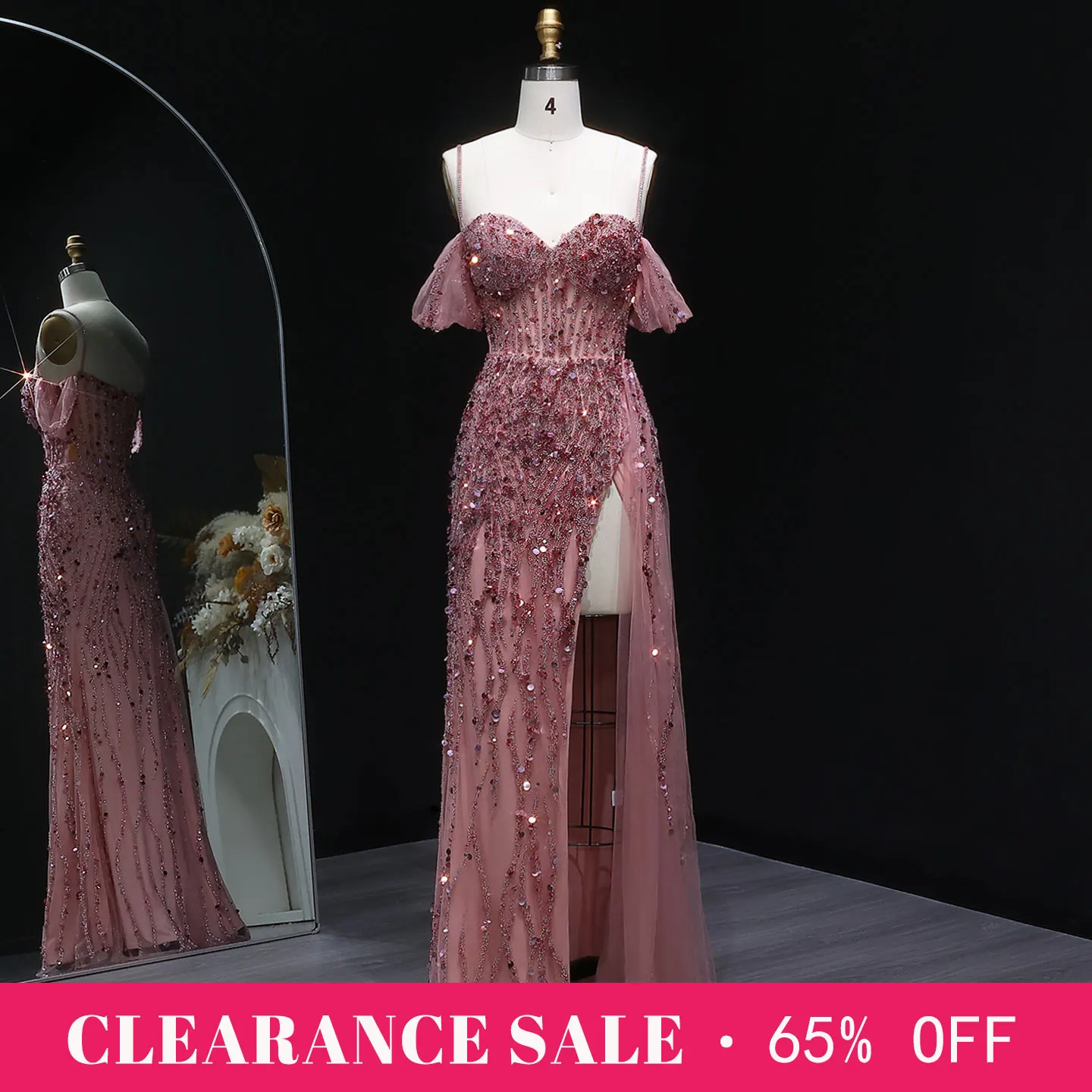 Sharon Sharon Said Super Discounts Elegant Pink Sweetheart Spaghetti Strap Evening Dress Sequin Beaded Women Party Formal Gowns SS356 - Aliexpress Deal