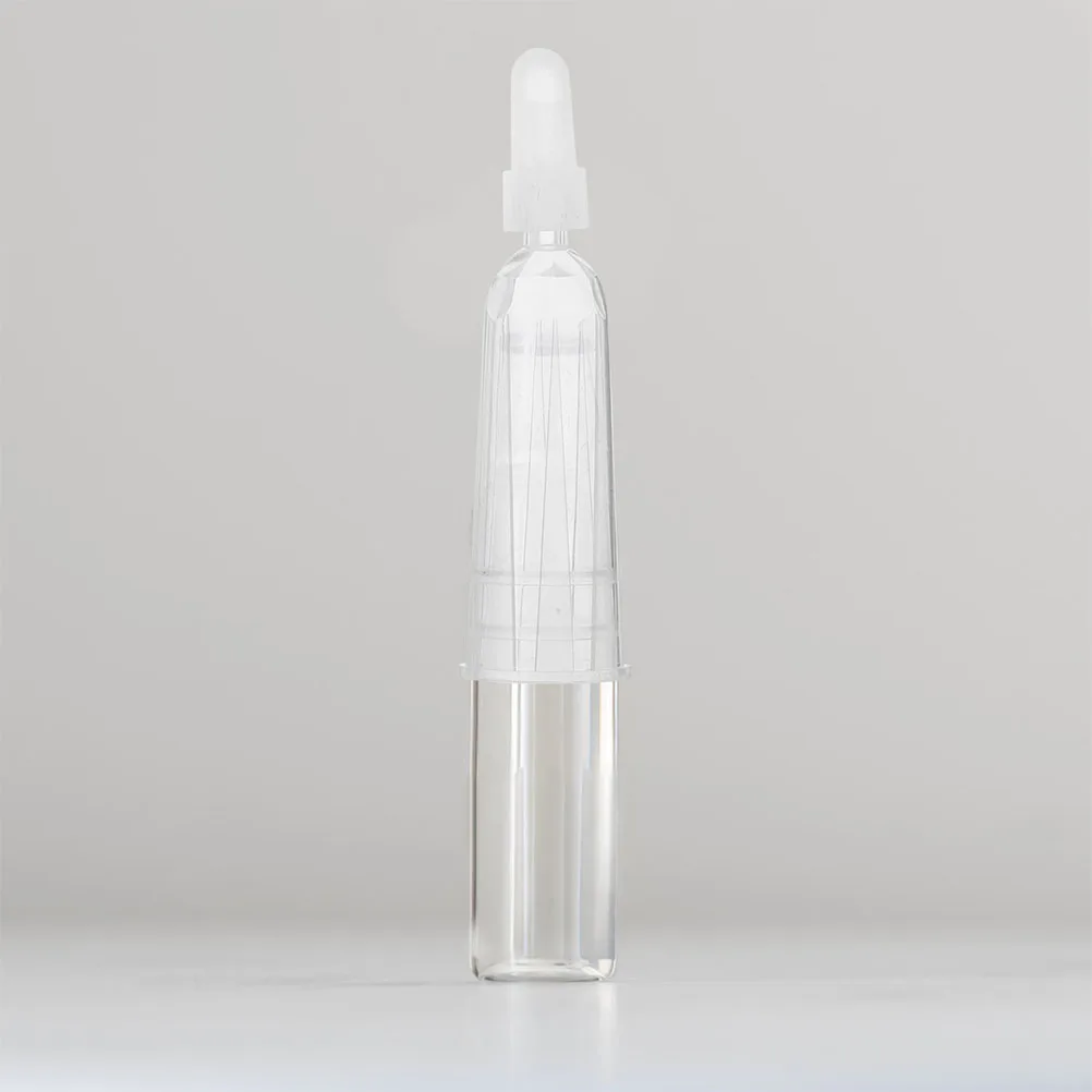 ฝาหยดขวดแอมพูลแบบใส 10 ชิ้นพร้อมแผ่นป้องกันมือ คอโค้งนุ่มเพื่อการใช้กาวที่แม่นยำ