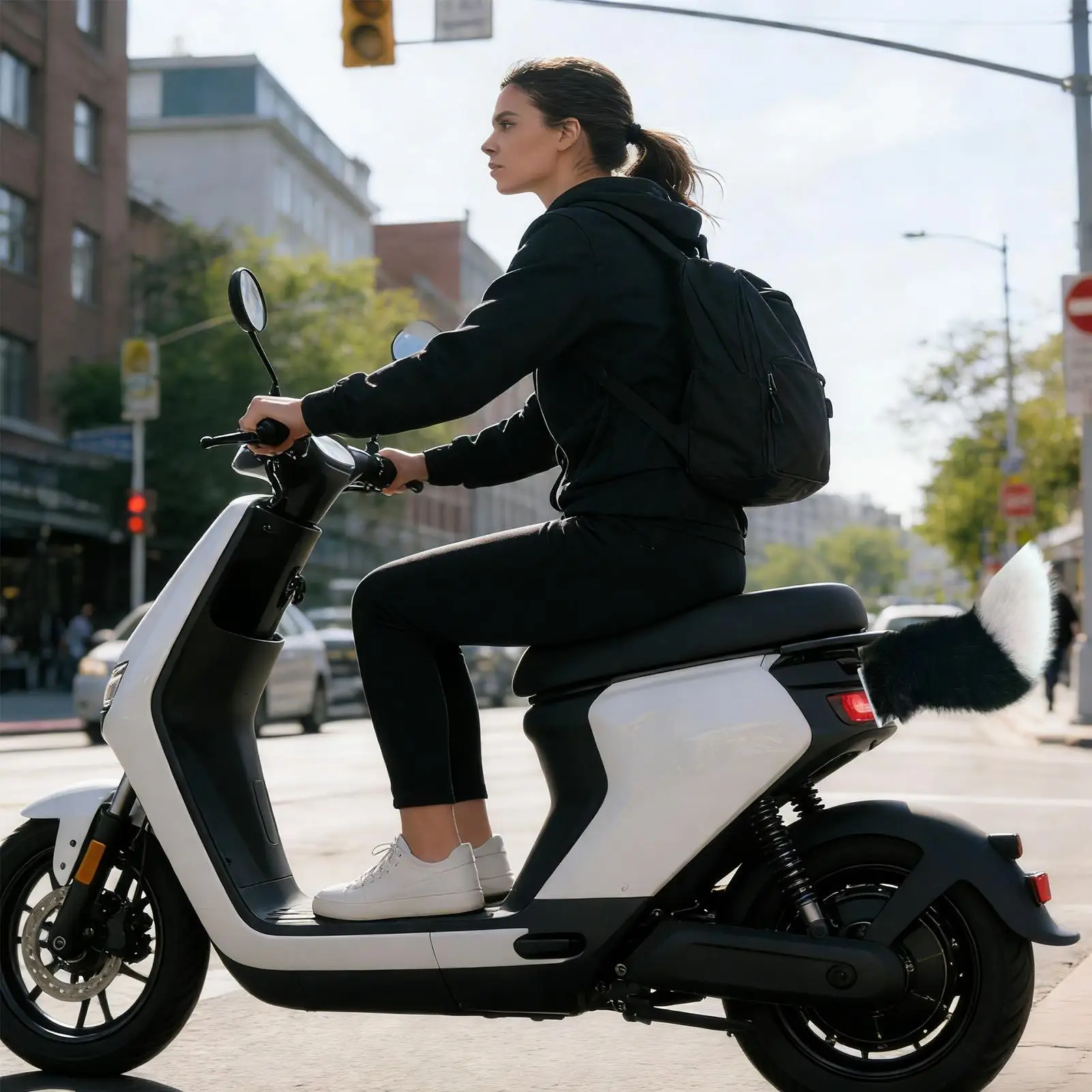 Ornamento de Pelúcia com Controle Remoto em Formato de Cauda de Animal para Motocicleta, Balanço Ajustável para Decoração de Scooter e Bicicleta, Aces