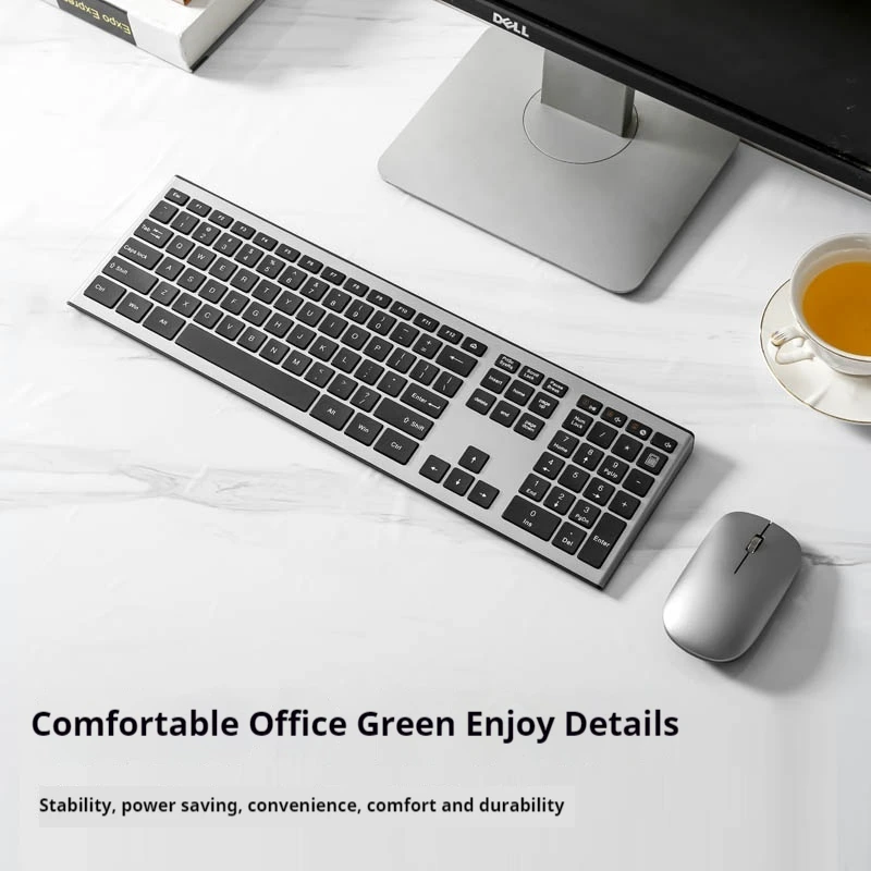 

FUNKING Wireless Keyboard Mouse Kit With Silent Ultra-Thin Office Games Home Desktop Computers Laptops USB Port Keyboard