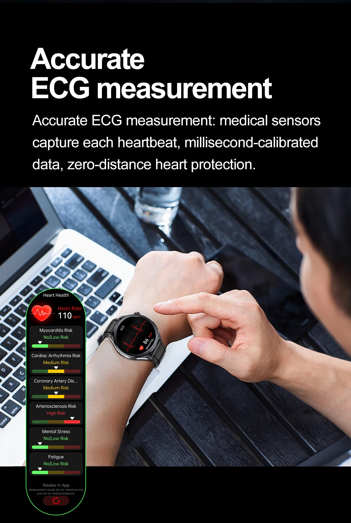 2026 Neue Körperfettanalyse Gesundheits-Smartwatch EKG+PPG Harnsäure Blutdruck Blutsauerstoff Uhr Anruf-Smartwatch für Männer Frauen – Detail 8