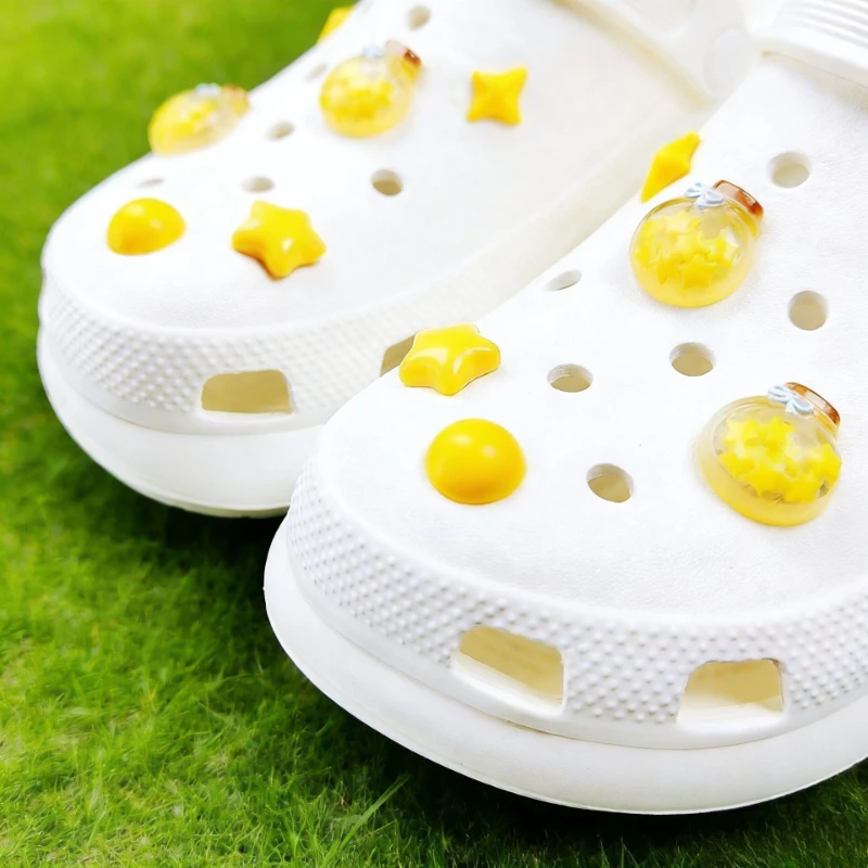 12pcs Resin Wishing Bottle Stars Detachable Shoe Accessories for Garden Sandals Festive Party Festival Decorations DIY