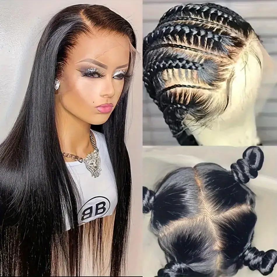 

Прямой парик Bone Straight 360 HD Full Lace из натуральных волос, предварительно выщипанный, с HD-кружевом, 36 дюймов, для женщин