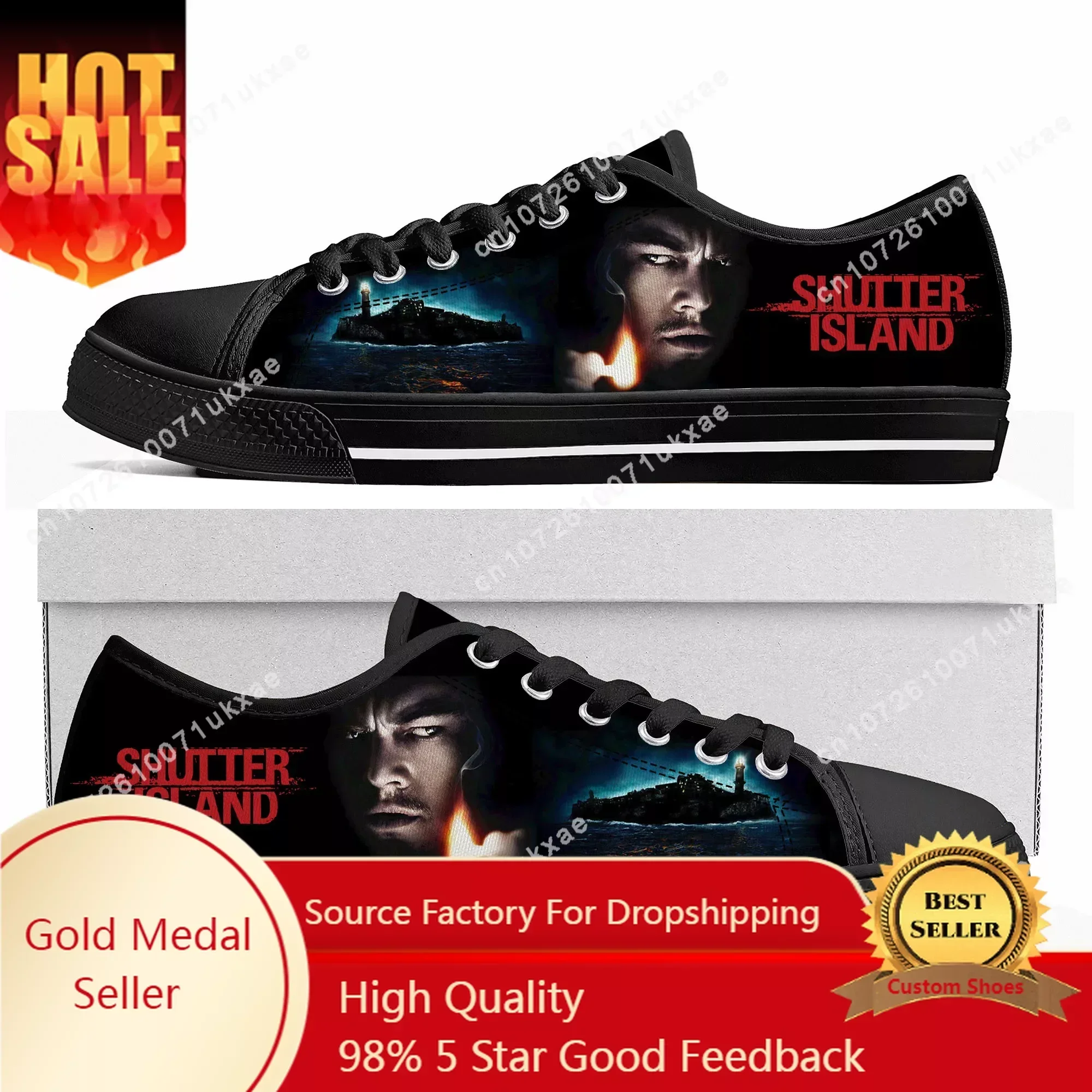 

Shutter Island Low Top Sneakers Mens Womens Teenager Leonardo DiCaprio Canvas Sneaker Couple Casual Shoes Customize DIY Shoe