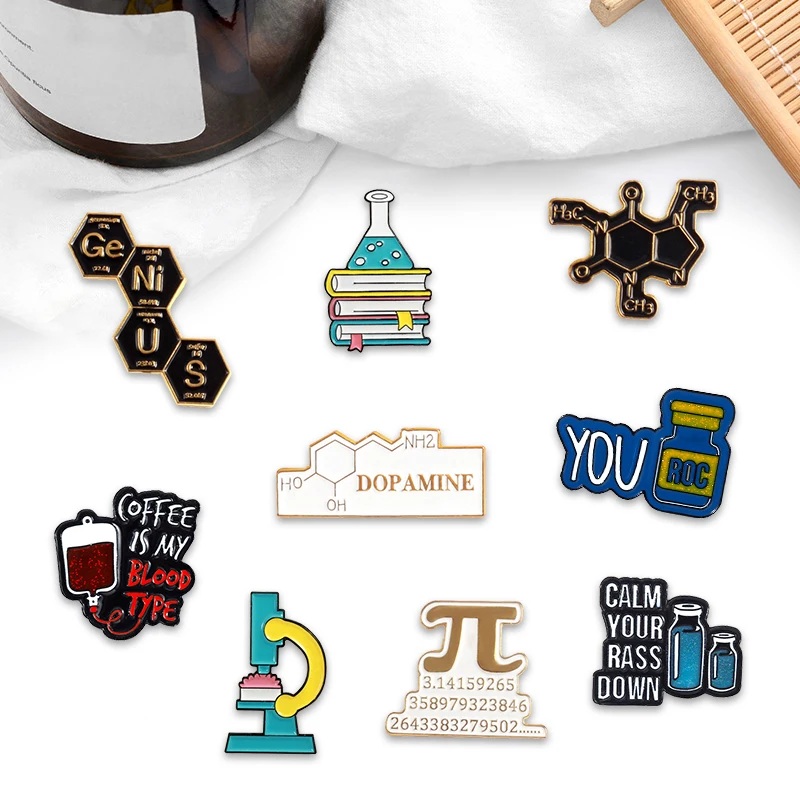 Creative Trendy Cartoon Medical Instrument Oil Drop Lapel Brooch Badge Pin Denim Bag Gift Men Women Fashion Jewelry Accessories