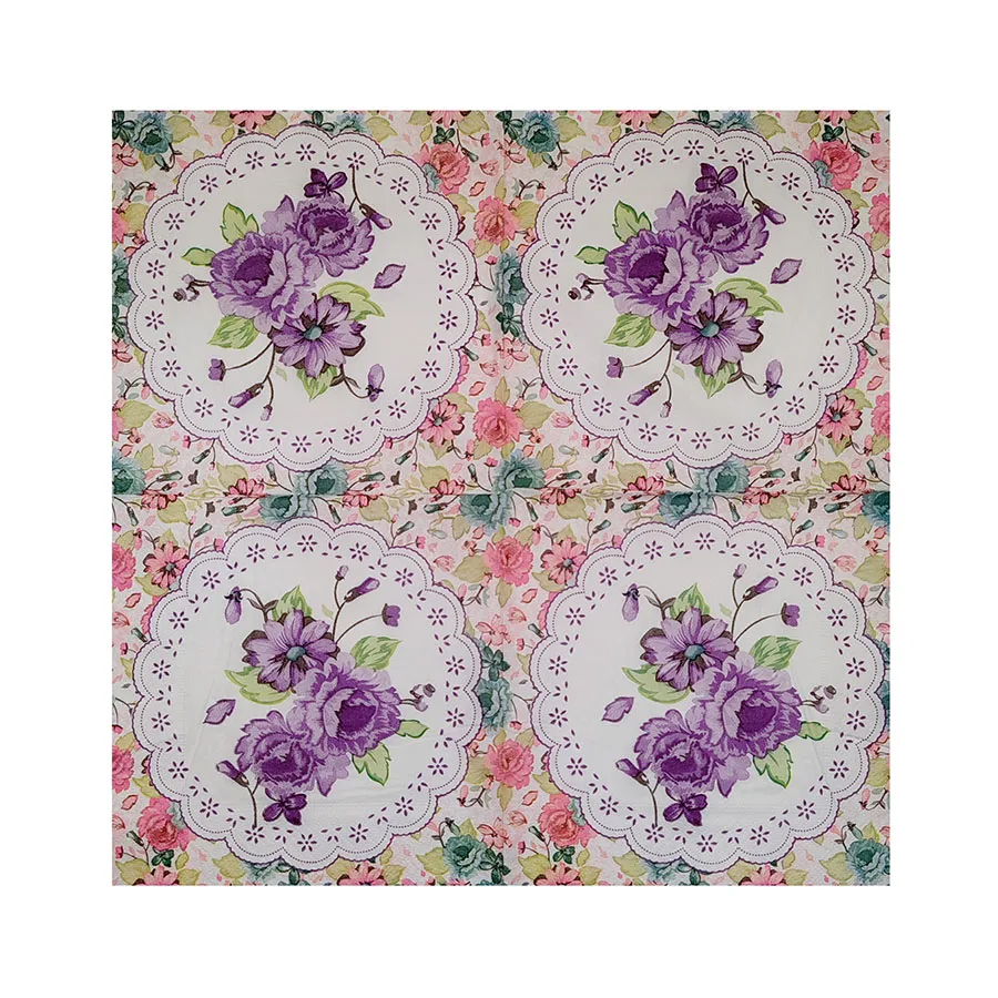 10/20 قطعة 33 سنتيمتر 2Layer الإبداعية زهرة المناديل الطرف الديكور الأنسجة الإبداعية معلقة ورقة مطعم ورقة DIY Decoupage ورقة