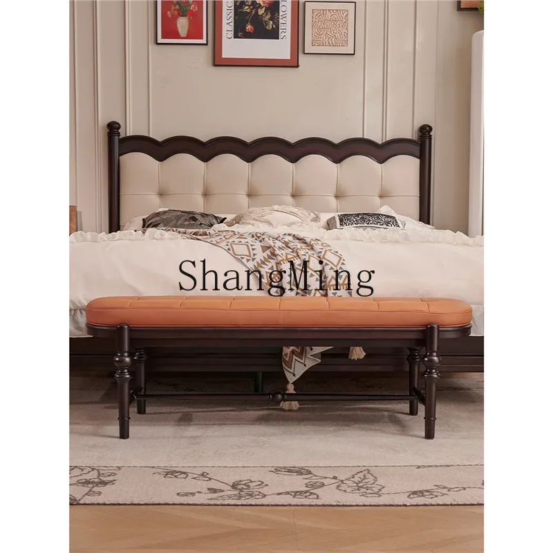 SM retro solid wood bedside bedroom bedside stool entrance entrance entrance shoe change stool restaurant bench