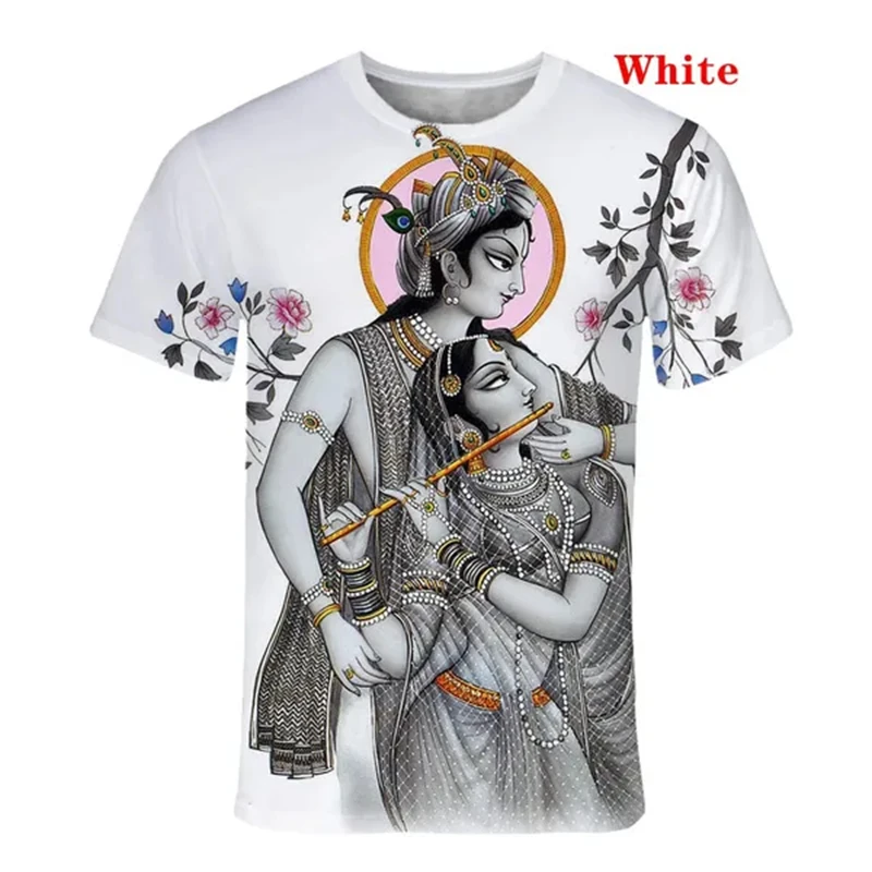 YK2 T-shirt Hindu God Shiva 3D Printed Short Sleeved Loose Pattern T-shirt Casual Men's T-shirt Retro Top  90s Aesthetic Tops