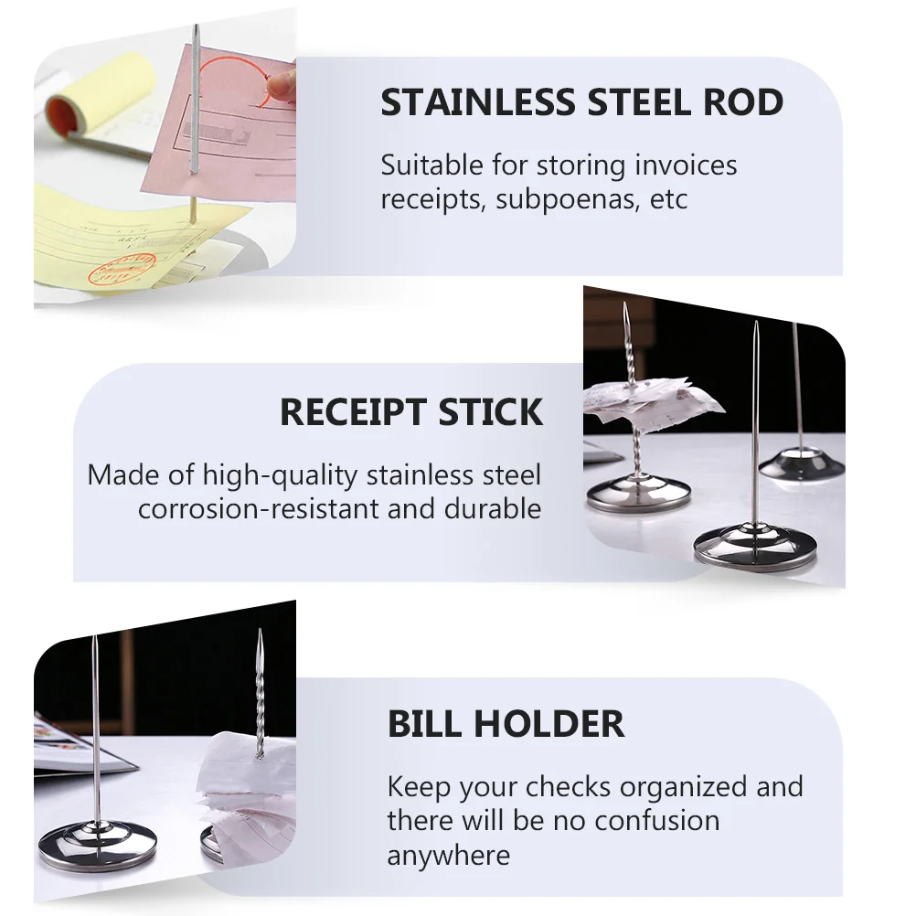 Note Spike Stick Bill Holder Menu Single Nail Stainless Steel Creative Memo Rod Office