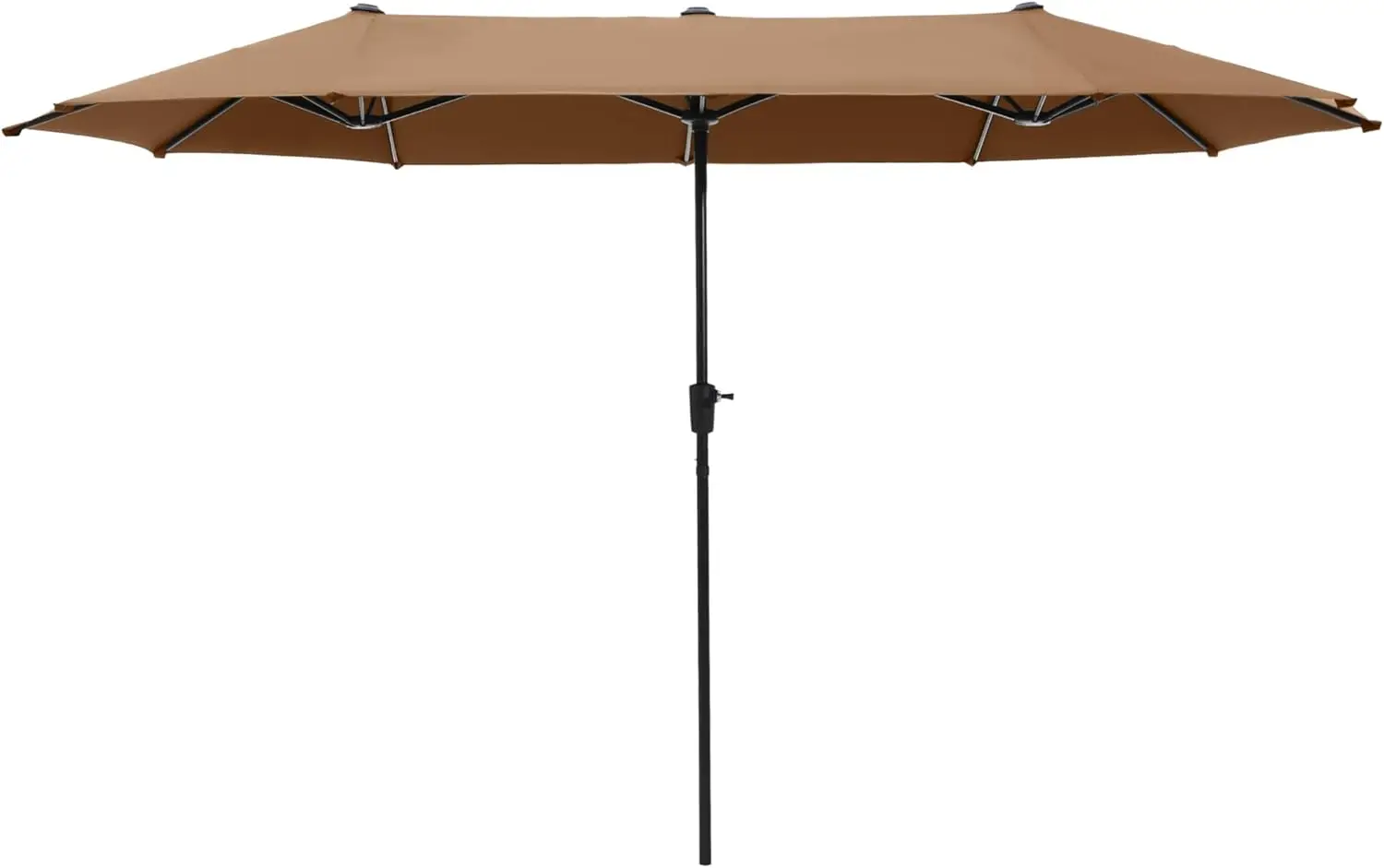 13ft Large Patio Umbrella Double-Sided Twin Outdoor Market Umbrella with Crank, Beige