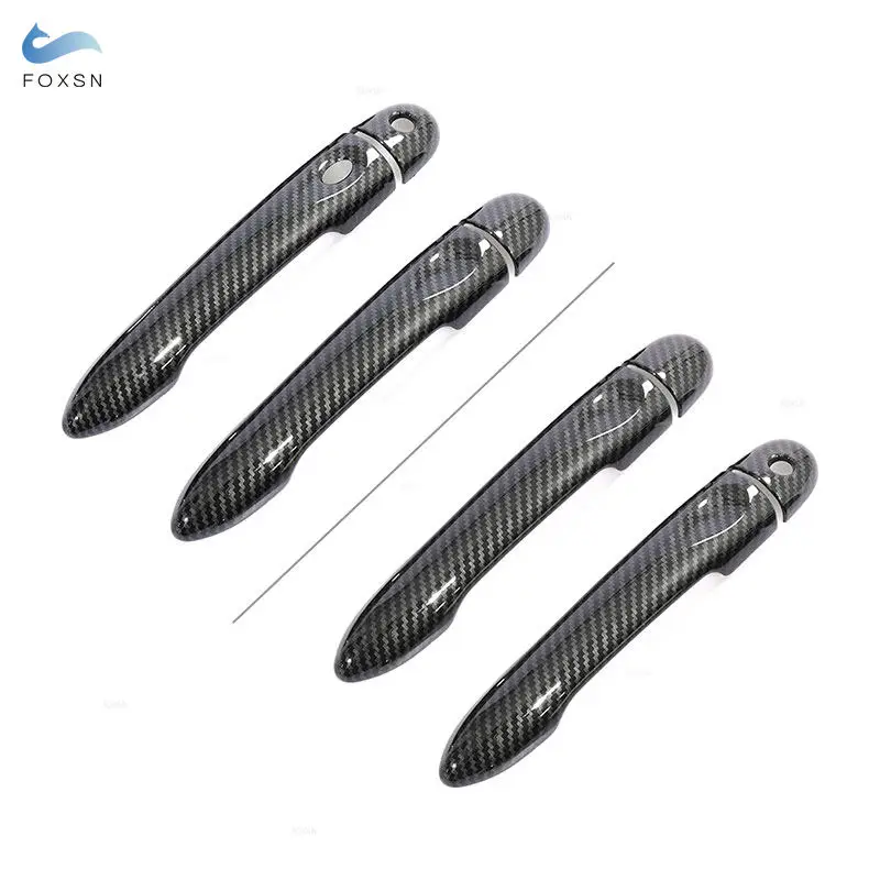 4pcs ABS Carbon Fiber Texture Car-styling Exterior Door Handle Covers Trim For Renault Clio IV Clio 4 Lutecia 2012 2013 - 2019