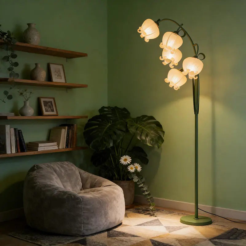 2026 New Living Room Housewarming Floor Lamp Sofa Side Decor Flower High Appearance Designer Floor Lamp Home Changeable