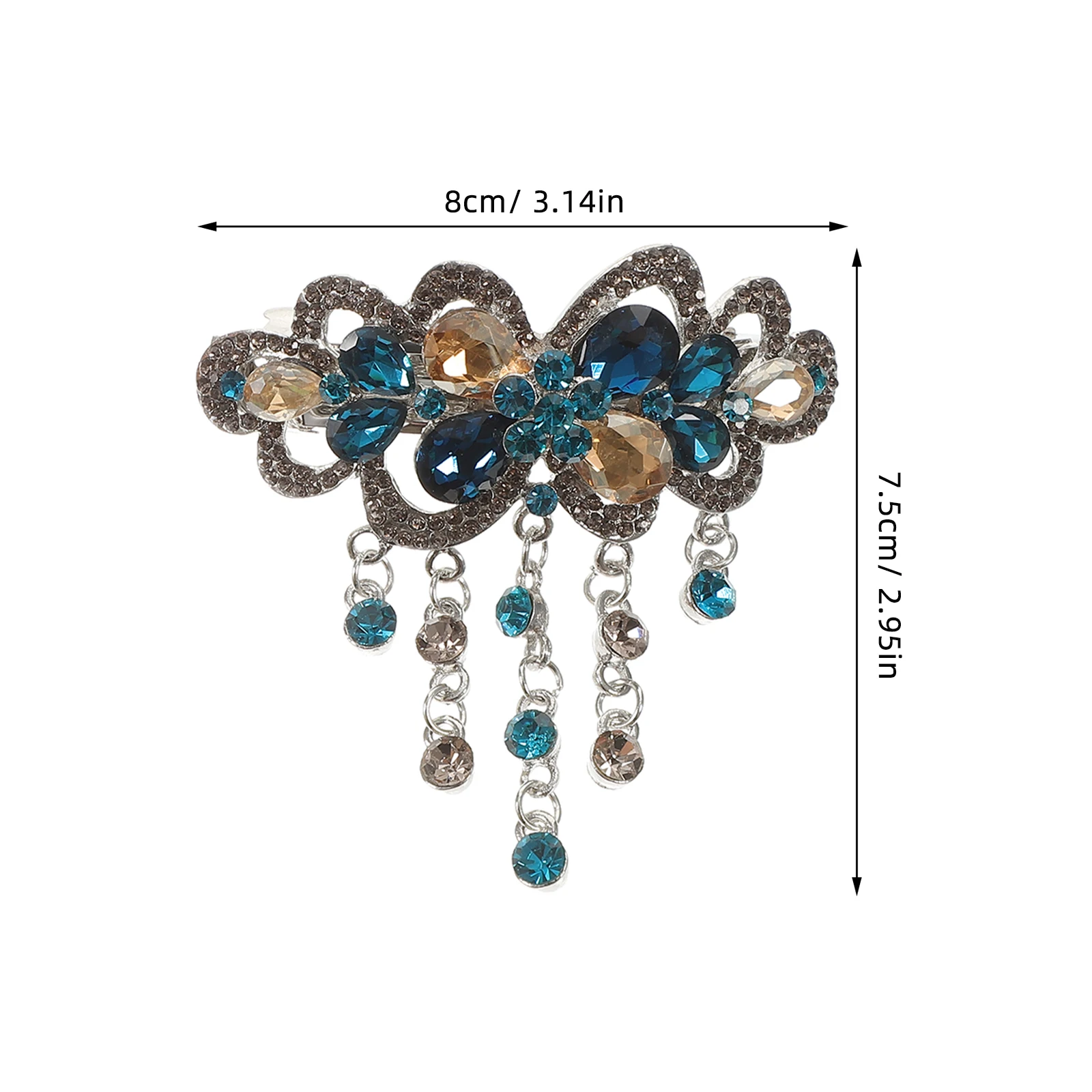 

2pcs Rhinestone Tassel Hair Clips Women Vintage Spring Hairpin Party Wedding Accessories Decorative Styling Tools for Girls Hair